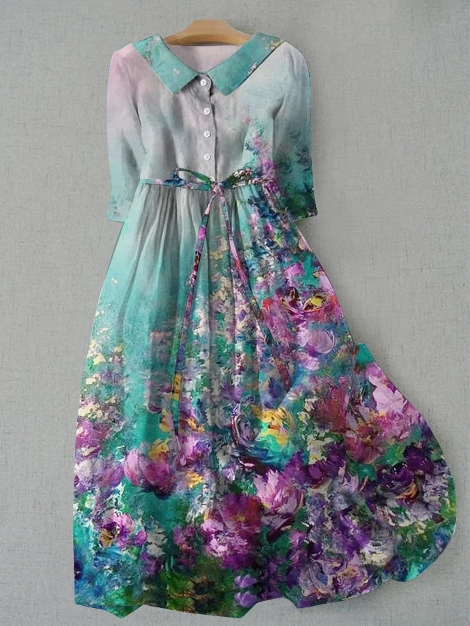 Tessa - Damenkleid mit floralem Muster und Schnürdetails