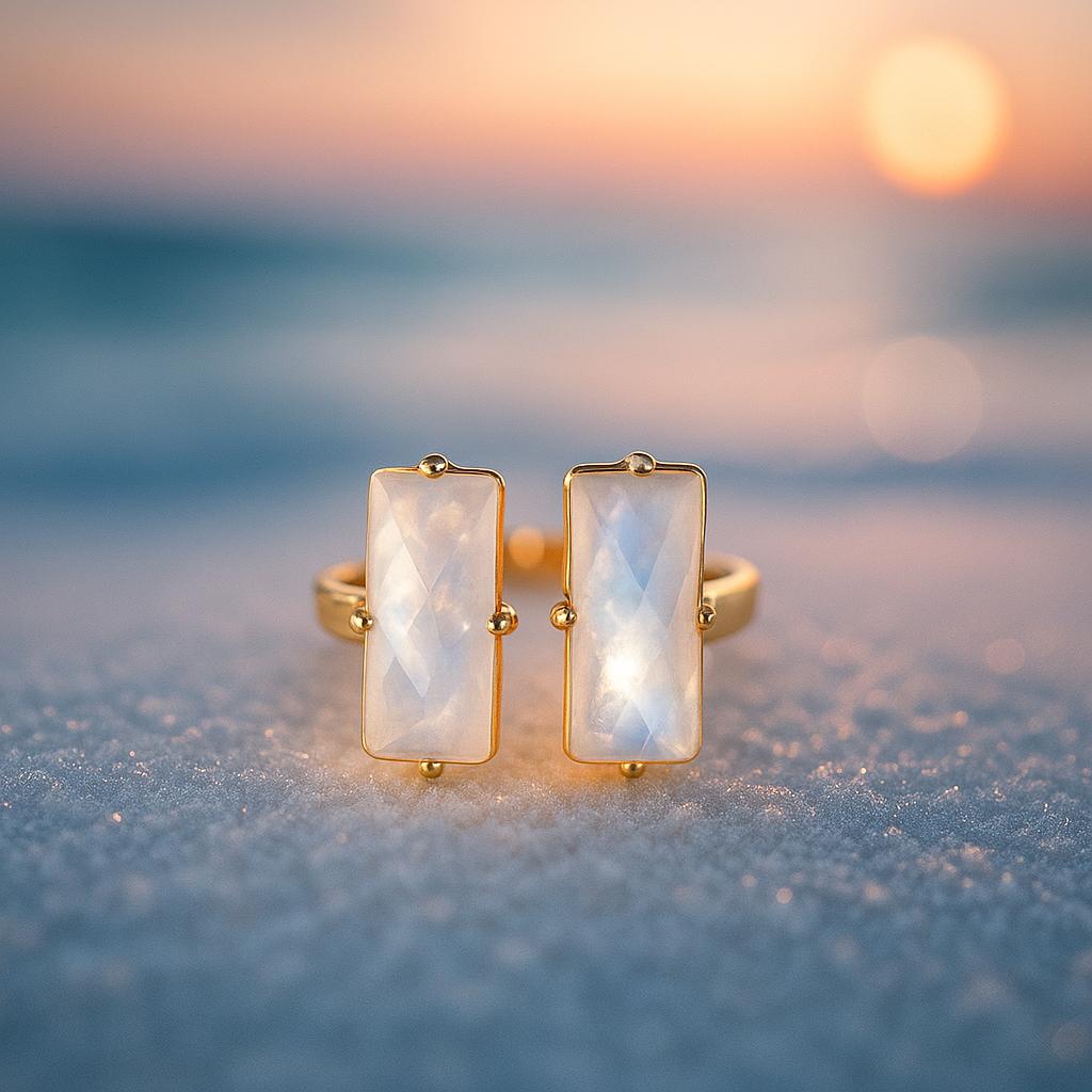 Luce di Marea | Goldring mit Mondstein