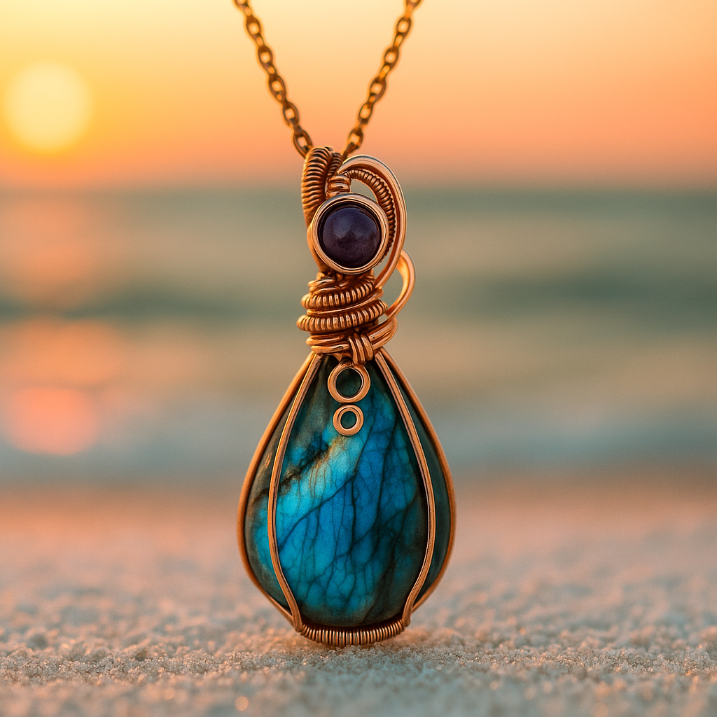 Aurora | Labradorite and Amethyst Pendant