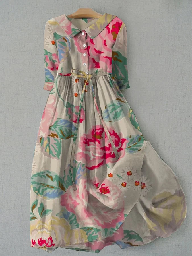 Livia - Stilvolles Blumenkleid mit kurzen Ärmeln