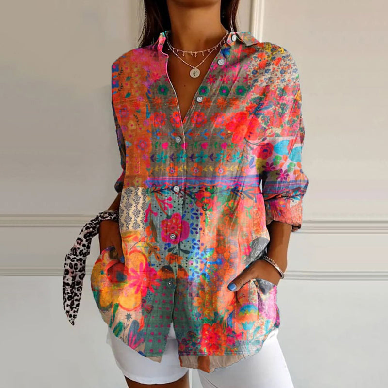 Annika | Farbenfrohe Bluse mit kreativem Muster
