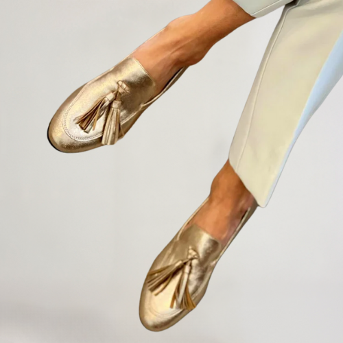 Sophie™ | Elegante Goldene Damenmokassins