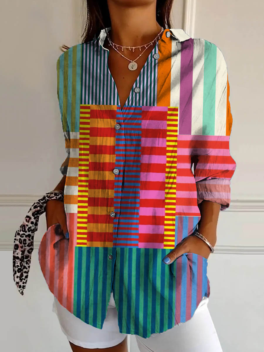 Rikke | Striped Spectrum Shirt