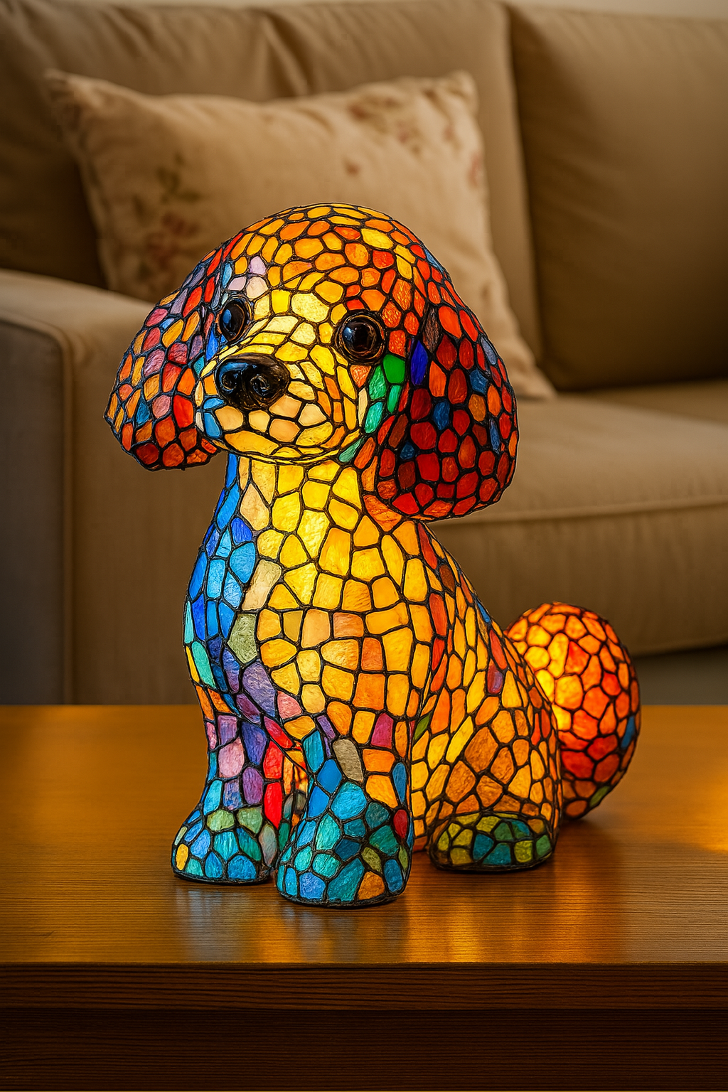 Kiki | Bunte Glas-Hundelampe mit magischem Flair