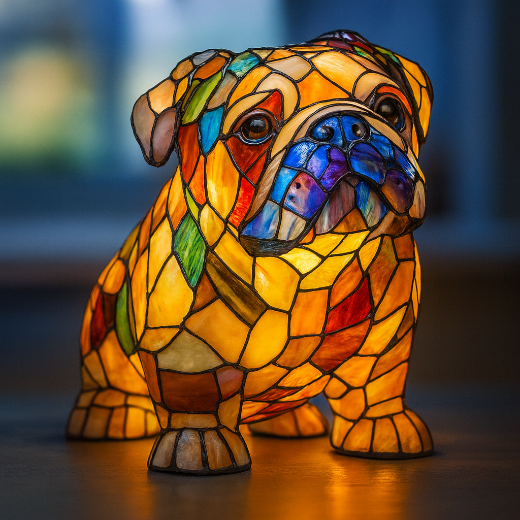 Schatten | Bunte Glas-Hundenlampe mit magischem Flair