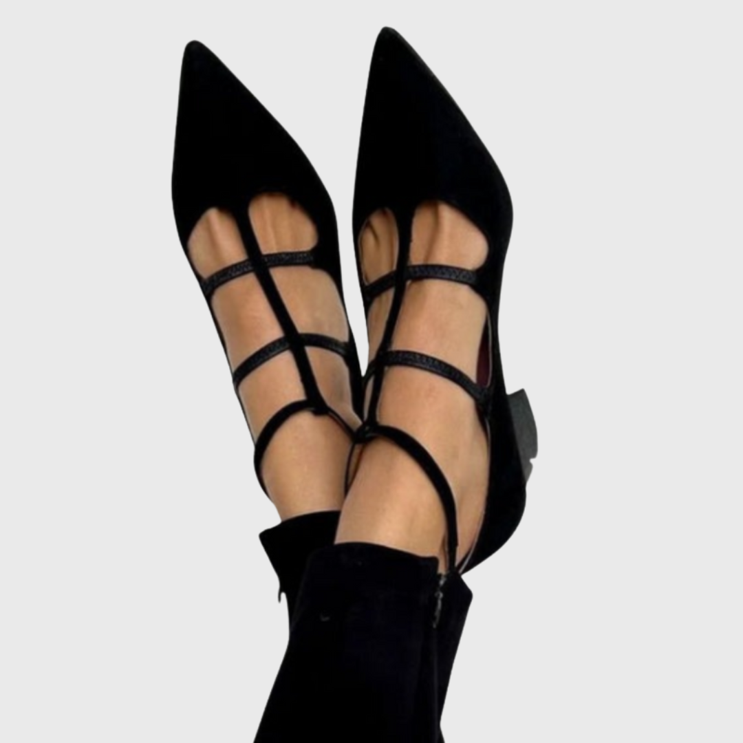 Marleen™ | Schwarze Spitzen Schuhe