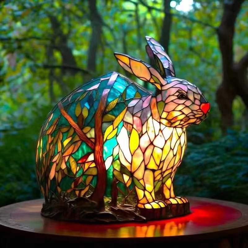 Lapinou | Buntes Glas-Kaninchenlicht Magisch