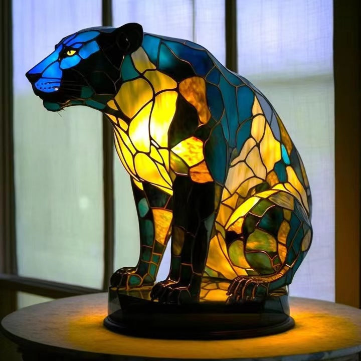 Fauve | Magische Pantherlampe aus Buntglas