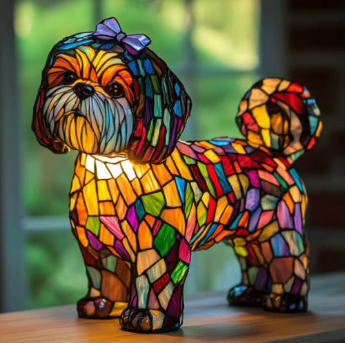 Nina | Magische Hundelampe aus farbigem Glas