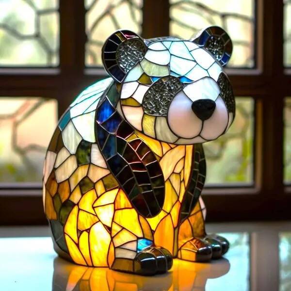 Pandaou | Lampada magica Panda in vetro colorato