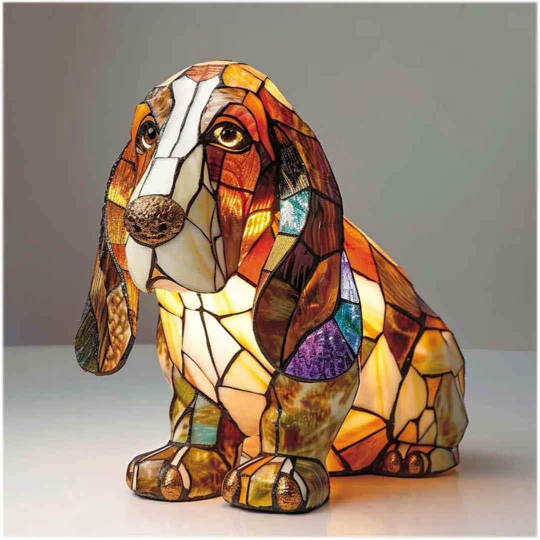 Canelle | Magische Hundenlampe aus buntem Glas