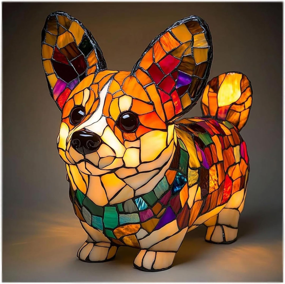 Doudou | Bunte Glas-Hundenlampe mit magischem Flair