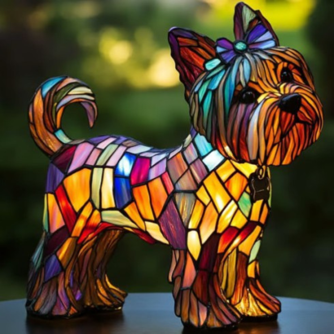 Zouzou | Bunte Glas-Hundenlampe mit magischem Flair