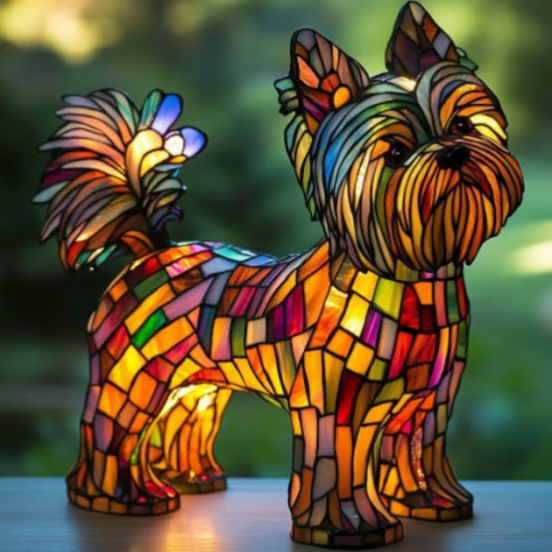 Lilli | Farbige Magische Glaskunst-Hunde-Lampe