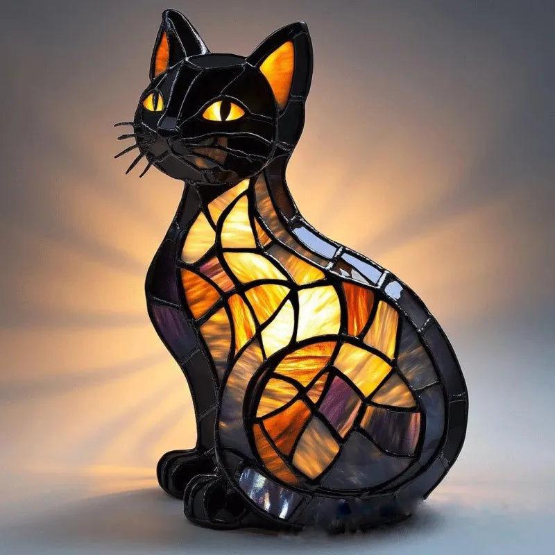 Mira | Bunte Glas-Katzenlampe mit magischem Flair