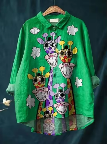 Sofie® | Farbenfrohe Bluse mit Giraffenmotiv