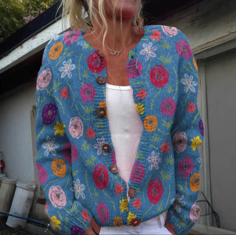 Tilda | Blaues Blumenmuster-Vest
