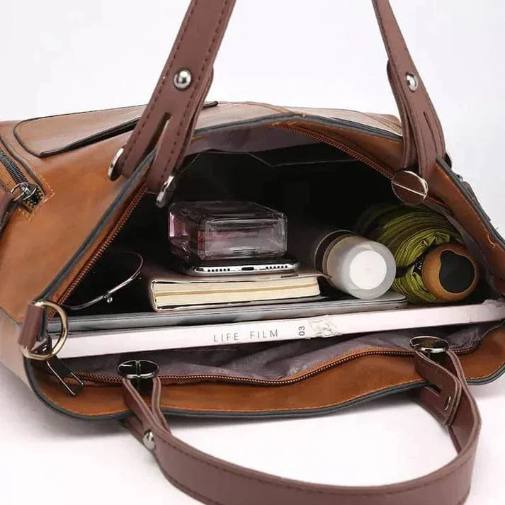 Stilvolle Vintage-Leder-Schultertasche
