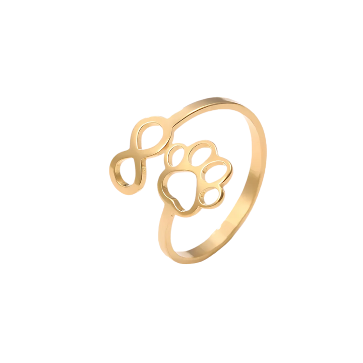 AYLA – Anello Infinity Verstellbarer in argento e oro"

 Riscritto: "AYLA – Anpassbarer Infinity-Pfotenring in argento e oro