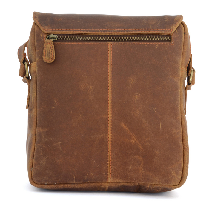 Braune Vintage-Leder Umhängetasche