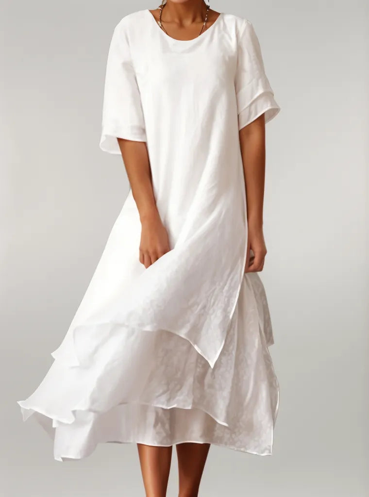 Danique | Elegantes langes Baumwollkleid
