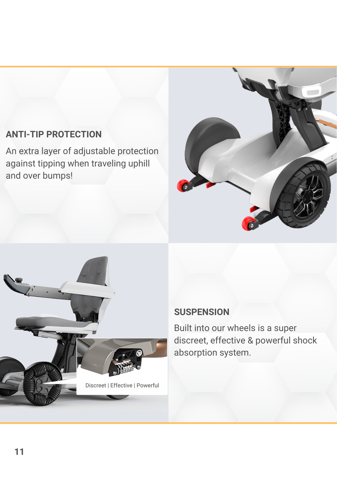 BeeAlien (2025) - Automatischer Faltbarer Elektrorollstuhl - 200W Motor, 120kg Tragfähigkeit, 25 km Reichweite