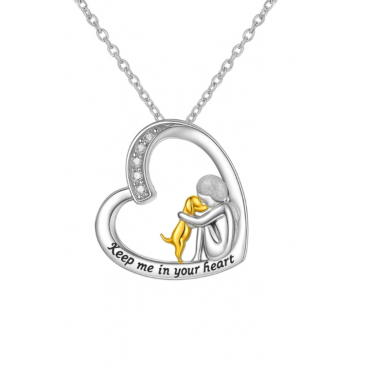 MILIA – 925er Silber-Halskette mit Herz- und Hundedesign