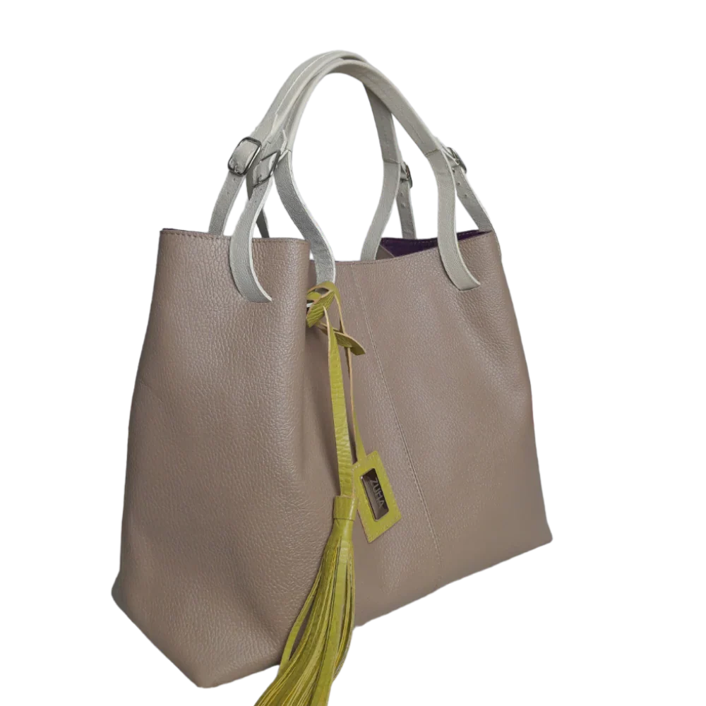 Adelle Taupe Damen Handtasche aus Leder