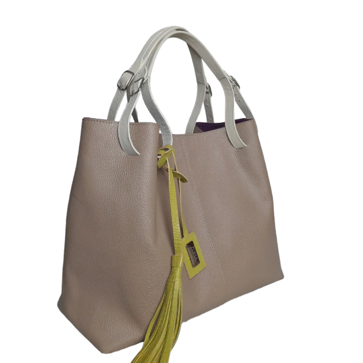 Adelle Taupe Damen Handtasche aus Leder