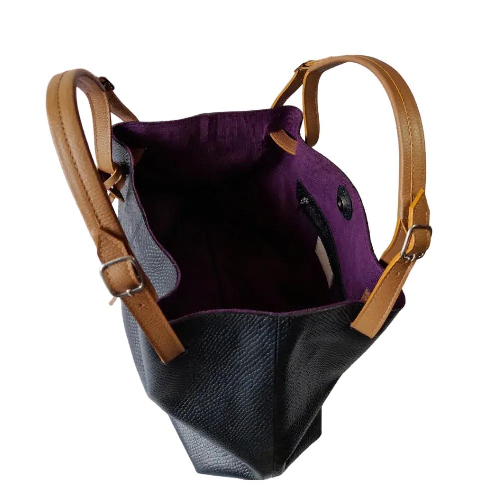 Adelle Reptil Schwarze Lederhandtasche für Damen