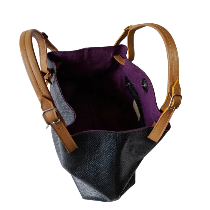 Adelle Reptil Schwarze Lederhandtasche für Damen