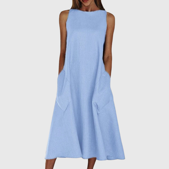 Cavell™ – Elegantes, einfarbiges Sommerkleid in schlichter Ausführung