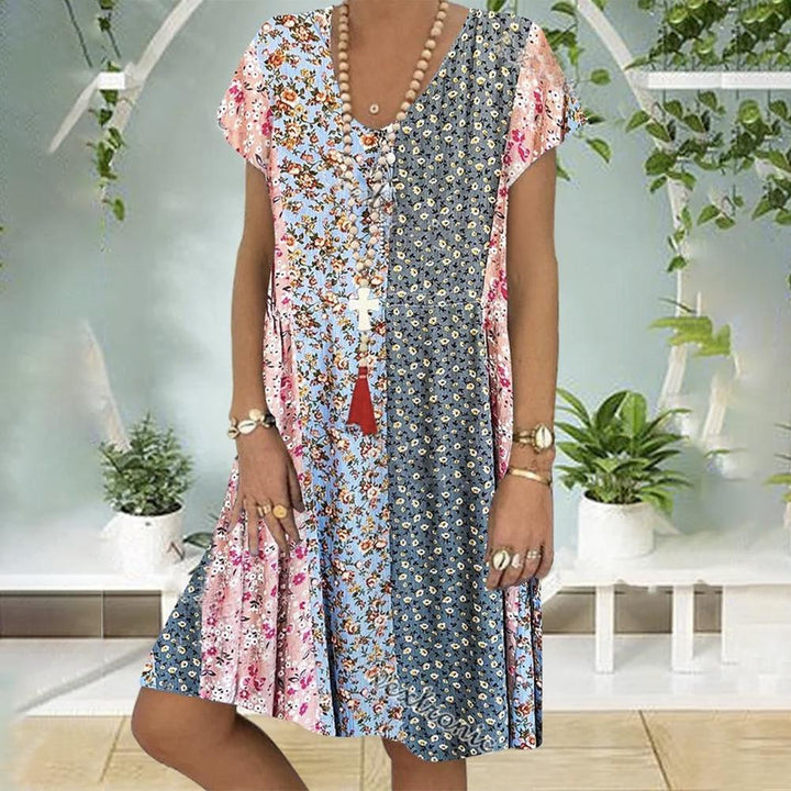Noa | Boho Sommerkleid mit Blumenmuster und A-Linien-Schnitt