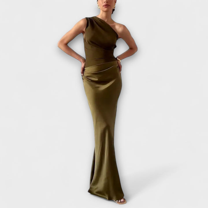 Levana – Asymmetrisches Plissee-Ein-Schulter-Kleid
