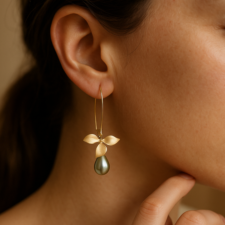 Erzulie | Ohrringe mit Goldblatt-Design