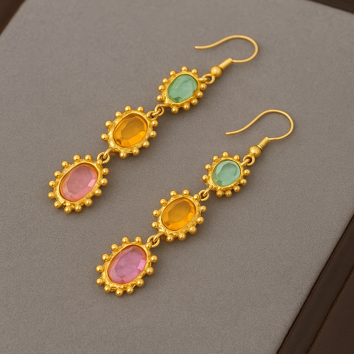Undine | Goldplated Earrings with Colorful Stones