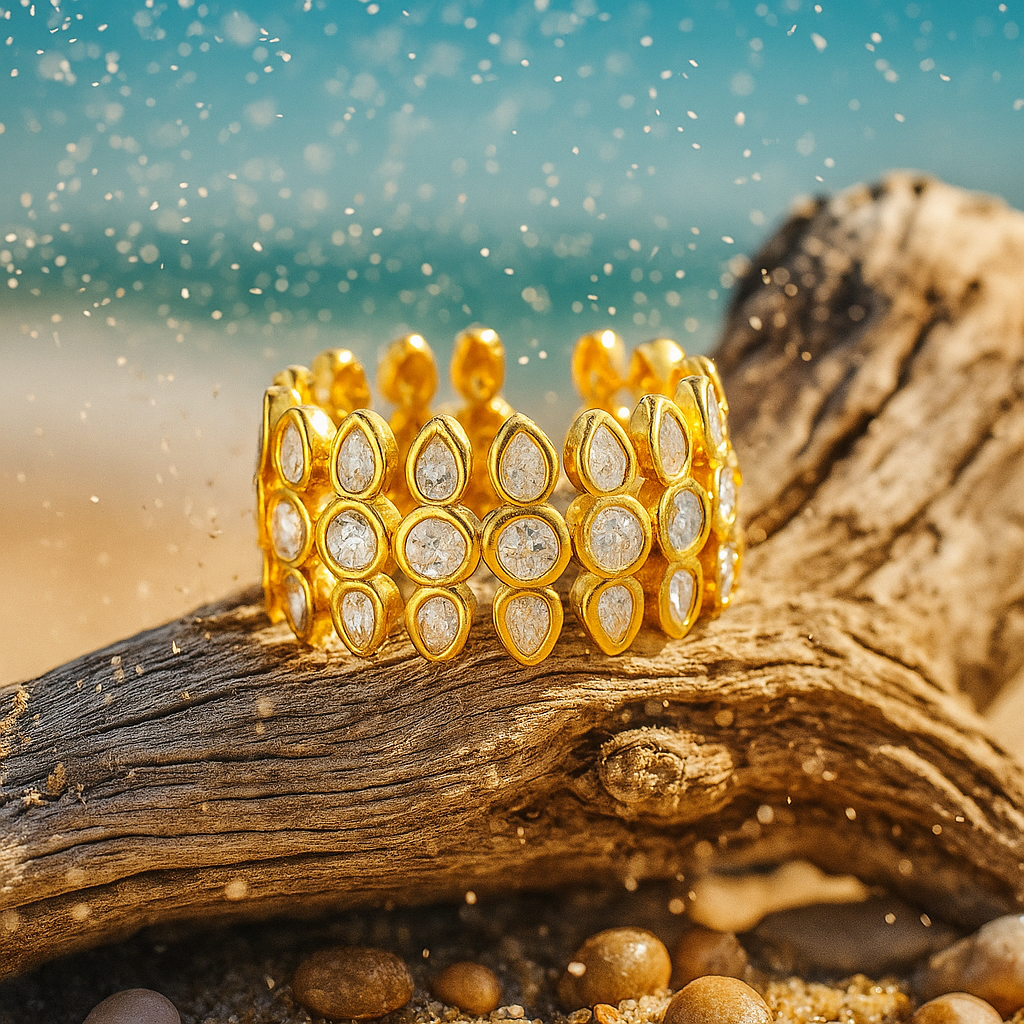 Solina | Goldring mit funkelnden Edelsteinen