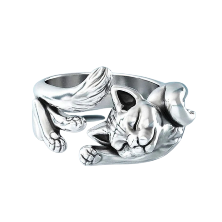 MIRELLE – Anello in argento vintage con motivo Katzen