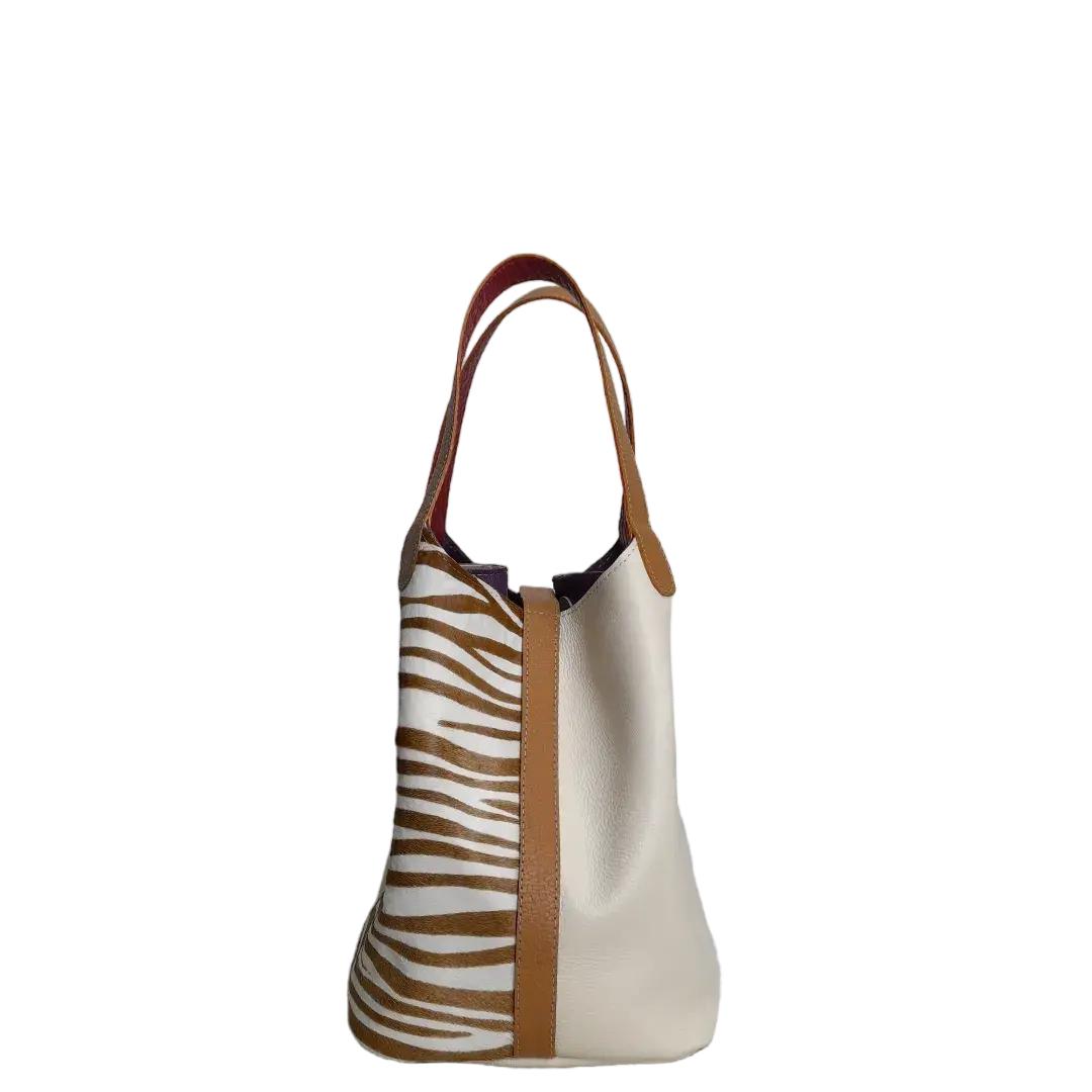 Eva Zebra Leather Women's Bag x Talk