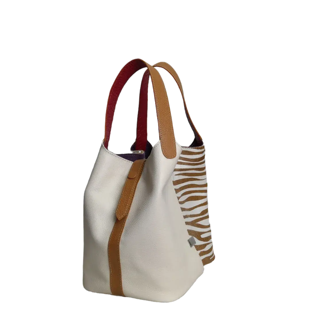 Eva Zebra Leather Women's Bag x Talk