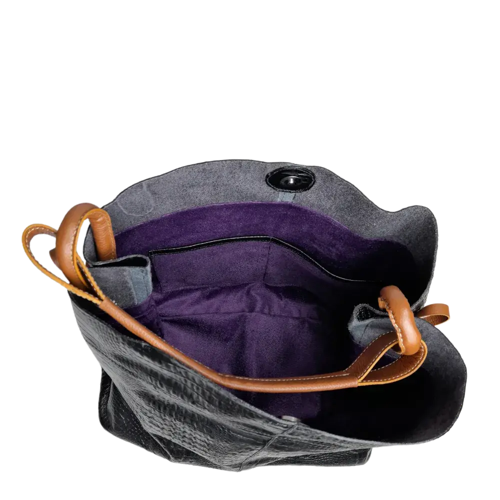Aubrey Reptil Schwarz Damen Lederhandtasche