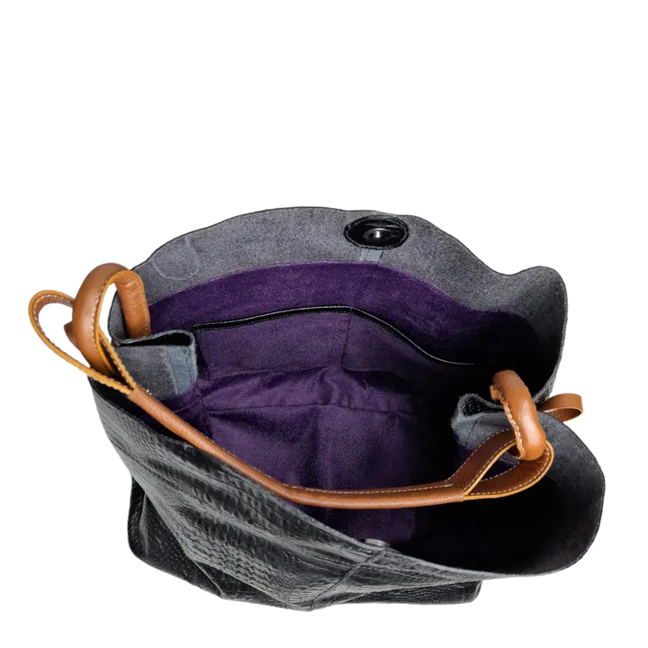 Aubrey Reptil Schwarz Damen Lederhandtasche