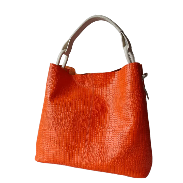 Aubrey Reptil Orange Damen Leder Tasche