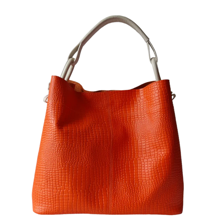 Aubrey Reptil Orange Damen Leder Tasche