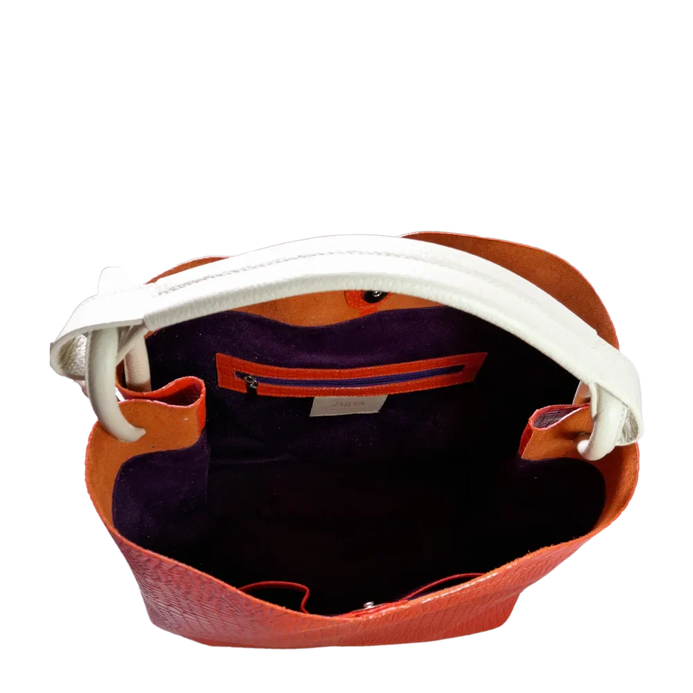 Aubrey Reptil Orange Damen Leder Tasche