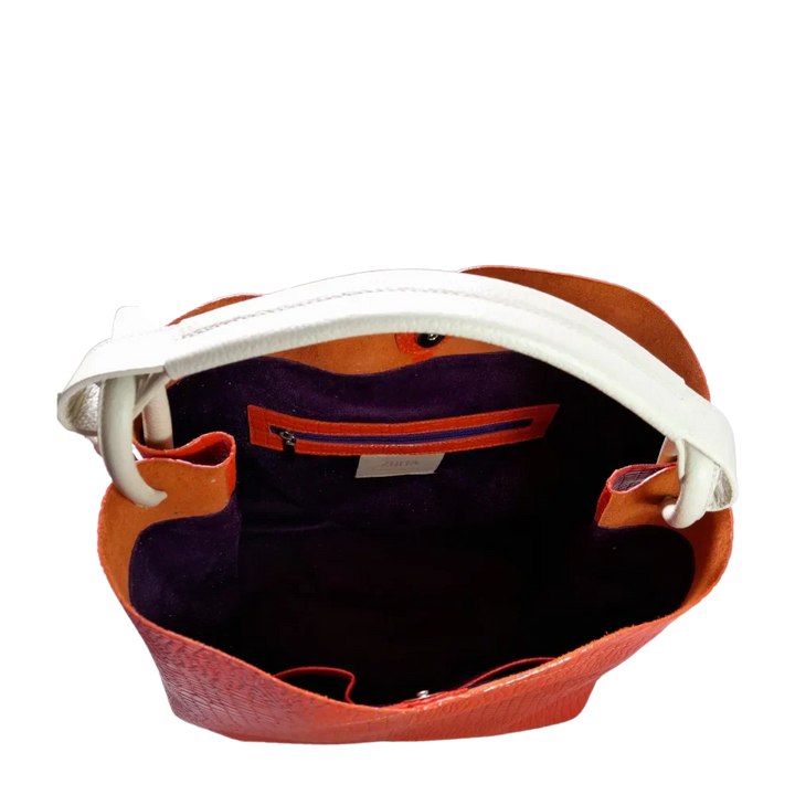 Aubrey Reptil Orange Damen Leder Tasche