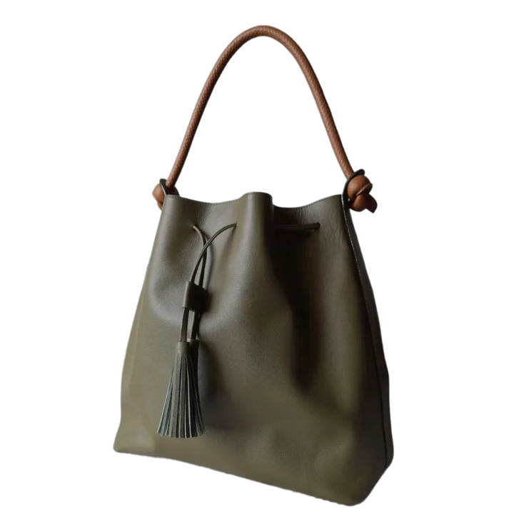 Olivegrüne Jade Damenhandtasche aus Leder
