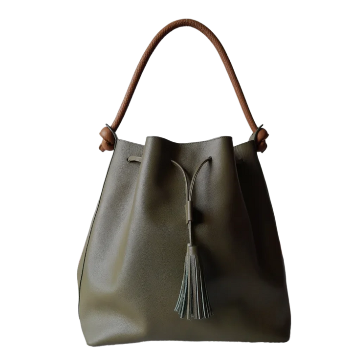 Olivegrüne Jade Damenhandtasche aus Leder