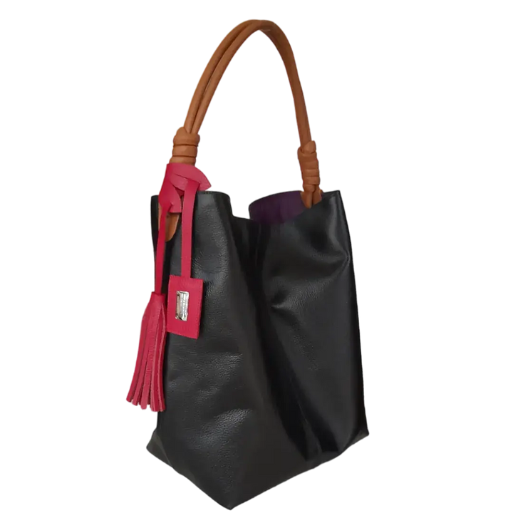 Leah Black Damen Leder Tasche