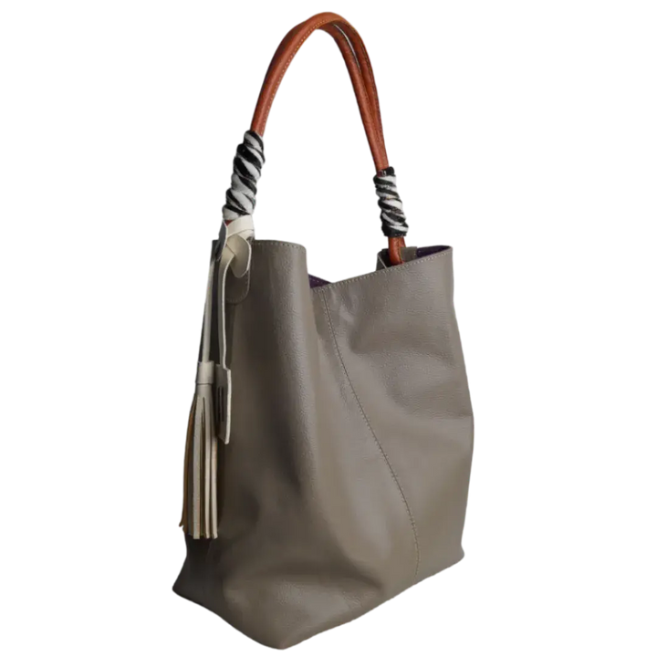 Leah Taupe Damen Leder Tasche
